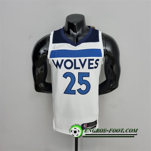 Maillot Minnesota Timberwolves (Rose #25) Blanc Royal 75th Anniversary