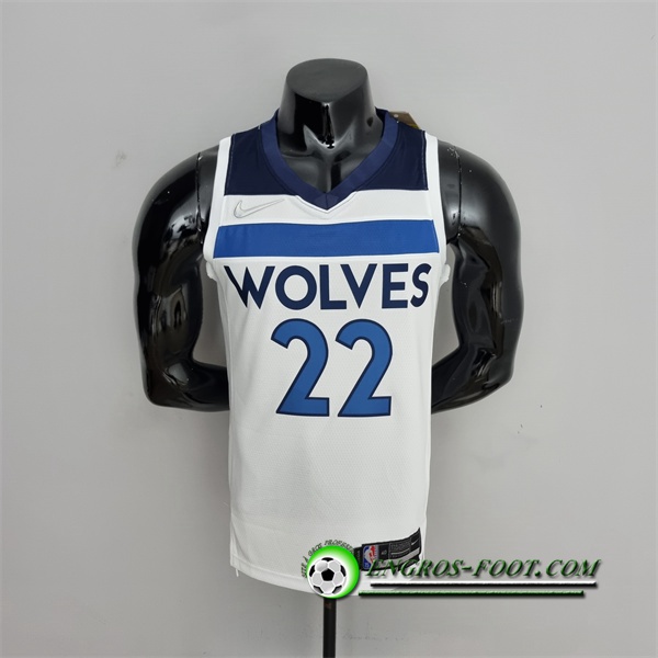 Maillot Minnesota Timberwolves (Wiggins #22) Blanc Royal 75th Anniversary