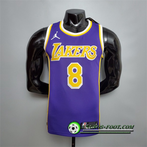 Maillot Los Angeles Lakers (Bryant #8) Pourpre Theme Encolure Ronde