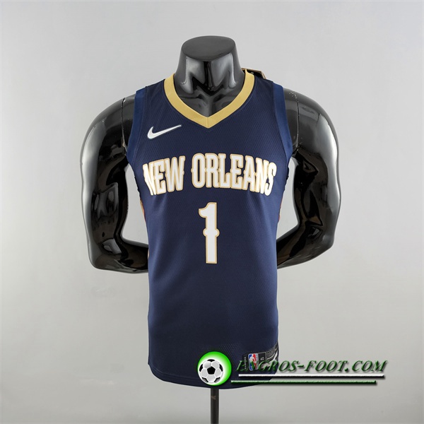 Maillot New Orleans Pelicans (Williams #1) Bleu Marins 75th Anniversary