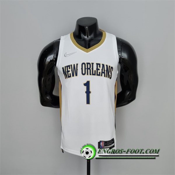 Maillot New Orleans Pelicans (Williams #1) Blanc 75th Anniversary