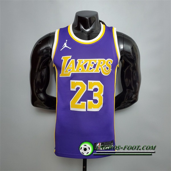 Maillot Los Angeles Lakers (James #23) Pourpre Theme Encolure Ronde