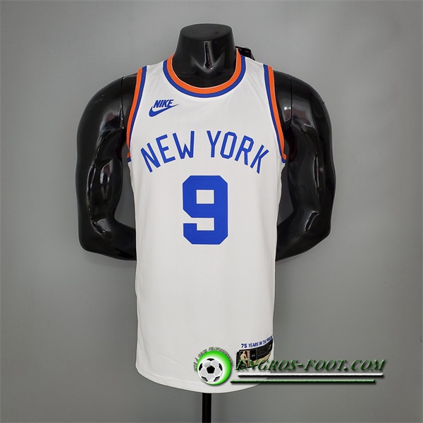 Maillot New York Knicks (Barrett #9) Blanc 75th Anniversary