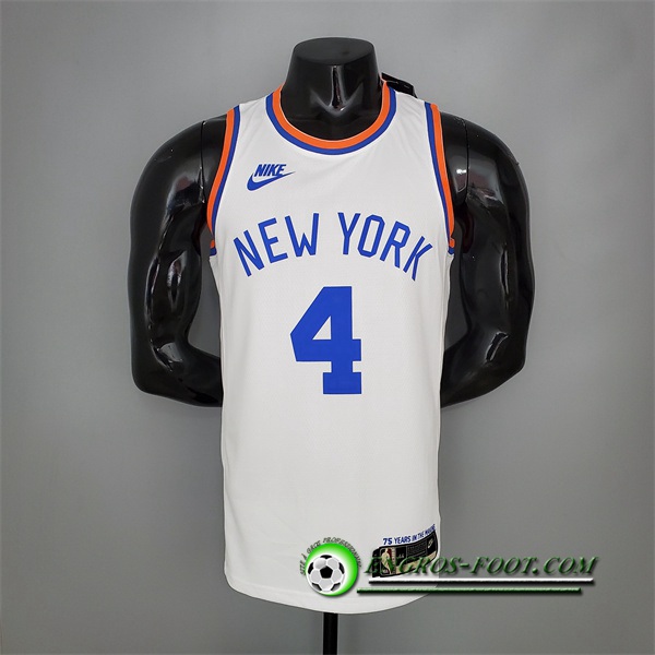 Maillot New York Knicks (Rose #4) Blanc 75th Anniversary