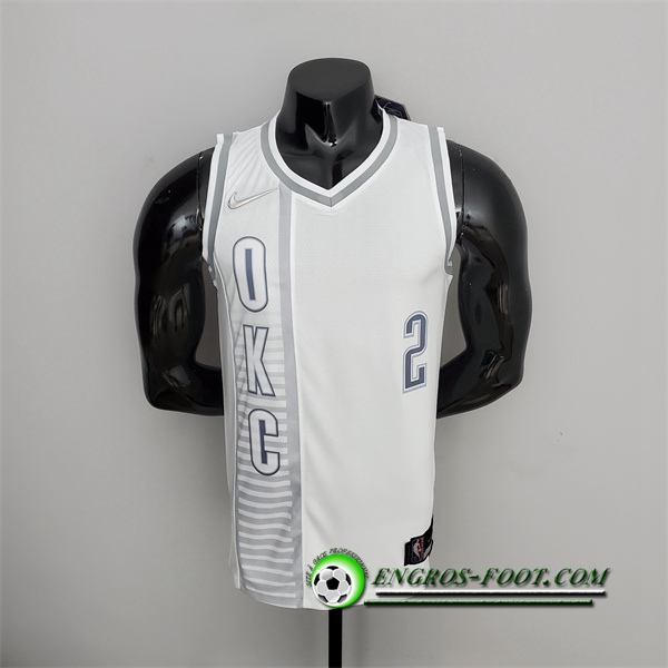 Maillot Oklahoma City Thunder (Gilgeous-Alexander #2) Blanc 75th Anniversary City Edition