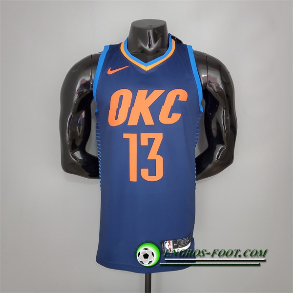 Maillot Oklahoma City Thunder (George #13) Bleu Stripes