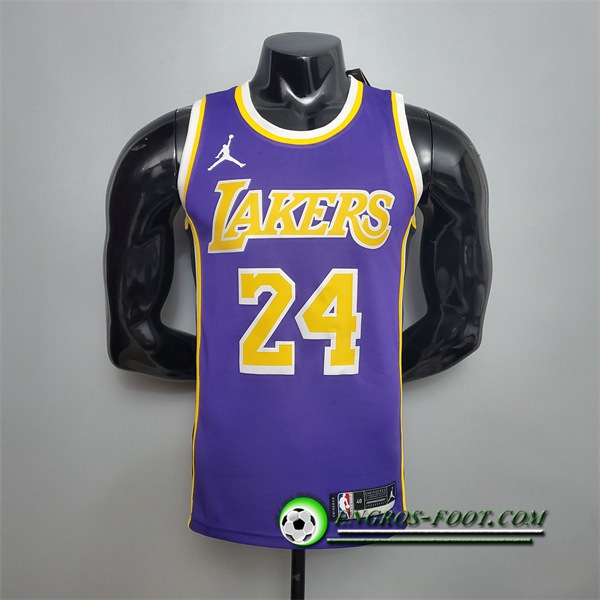 Maillot Los Angeles Lakers (Bryant #24) Pourpre Theme Encolure Ronde