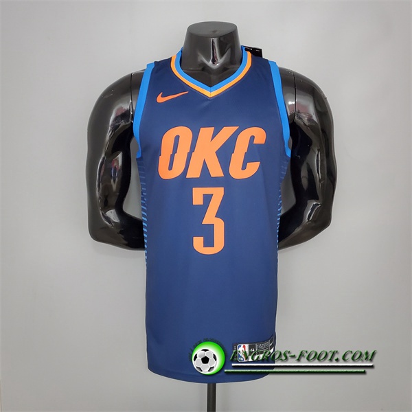 Maillot Oklahoma City Thunder (Paul #3) Bleu Stripes