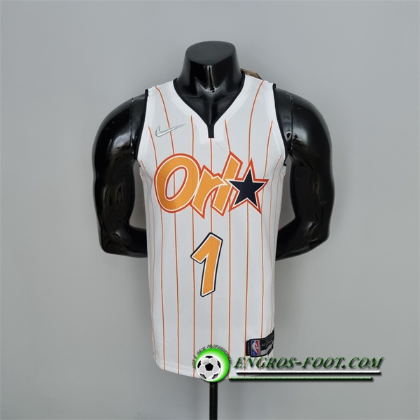 Maillot Orlando Magic (McGrady #1) Blanc/Orange 75th Anniversary