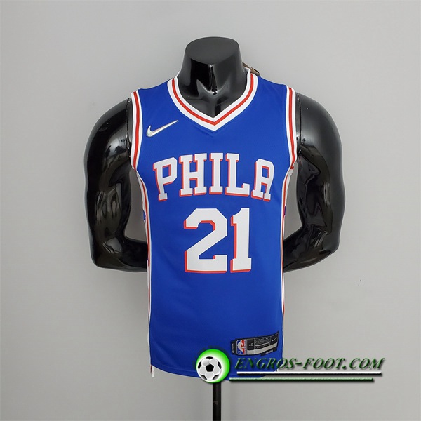 Maillot Philadelphia 76ers (Embiid #21) Bleu 75th Anniversary