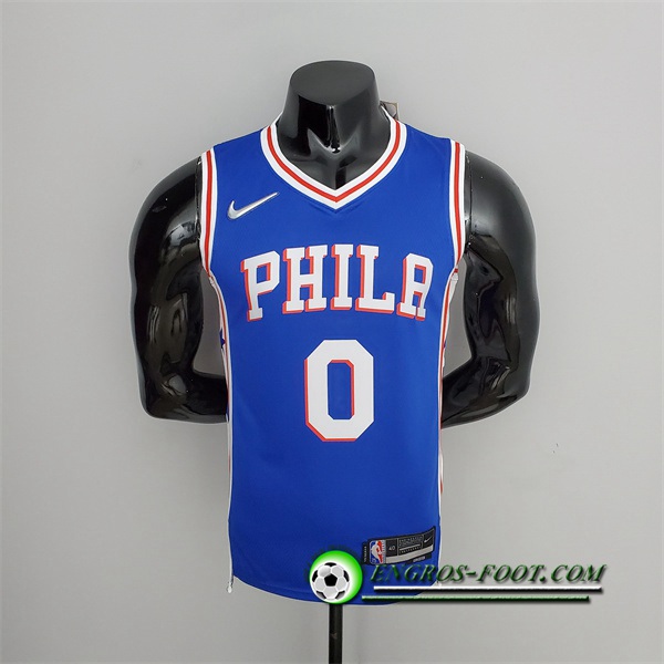 Maillot Philadelphia 76ers (Maxey #0) Bleu 75th Anniversary