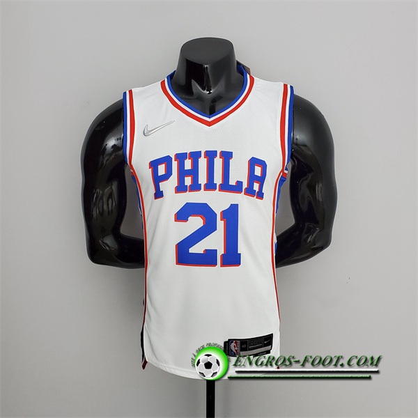 Maillot Philadelphia 76ers (Embiid #21) Blanc 75th Anniversary