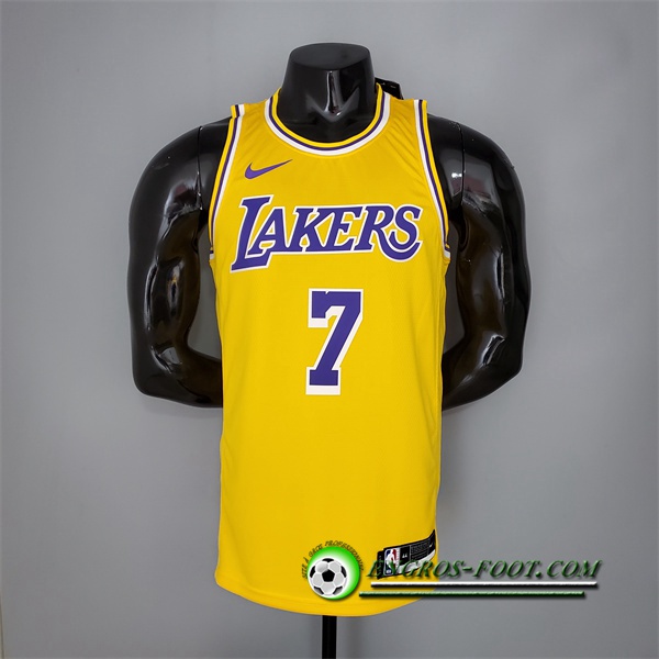 Maillot Los Angeles Lakers (Anthony #7) Jaune Encolure Ronde