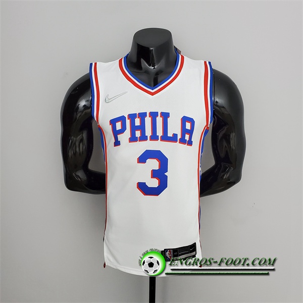 Maillot Philadelphia 76ers (Iverson #3) Blanc 75th Anniversary