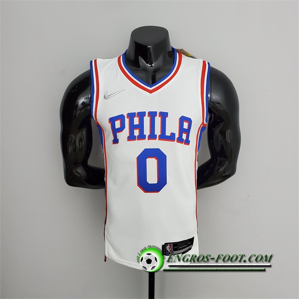 Maillot Philadelphia 76ers (Maxey #0) Blanc 75th Anniversary