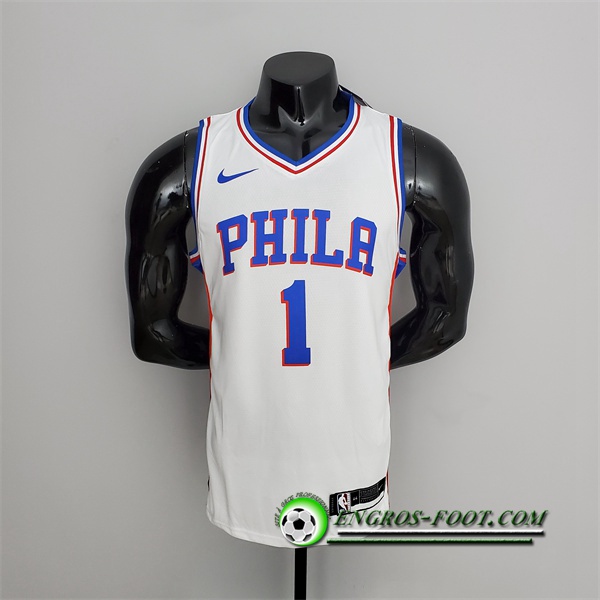 Maillot Philadelphia 76ers (Harden #1) Blanc V-collerette