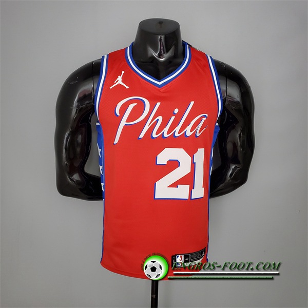 Maillot Philadelphia 76ers (Embiid #21) 2021 Rouge Jordan Themed