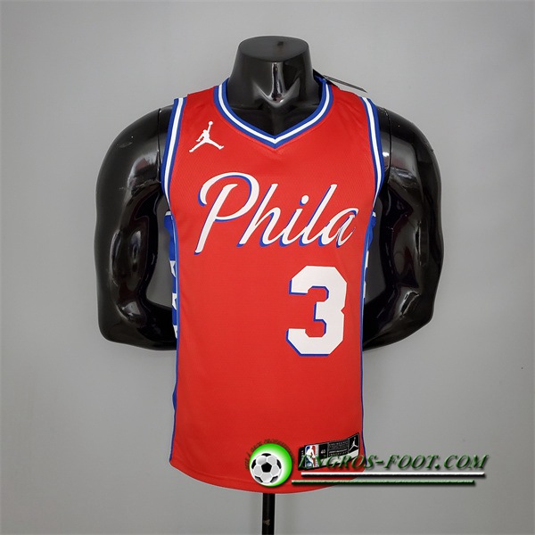 Maillot Philadelphia 76ers (Iverson #3) 2021 Rouge Jordan Themed