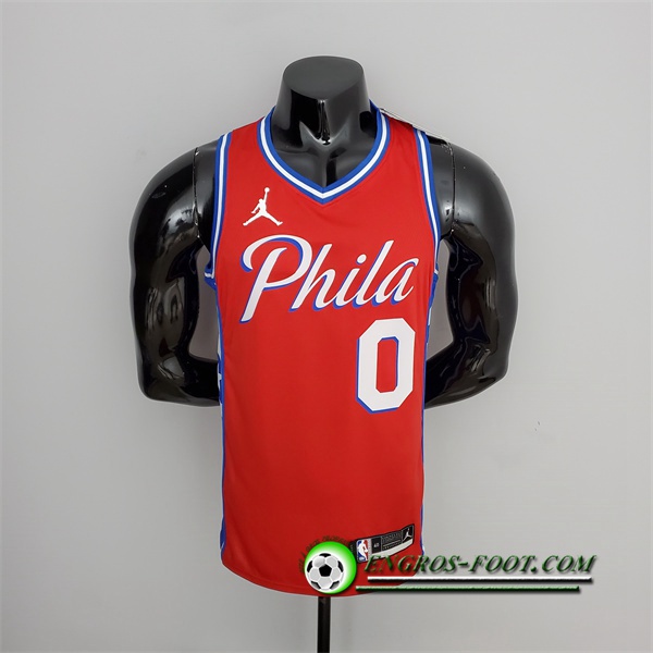 Maillot Philadelphia 76ers (Maxey #0) 2021 Rouge Jordan Themed