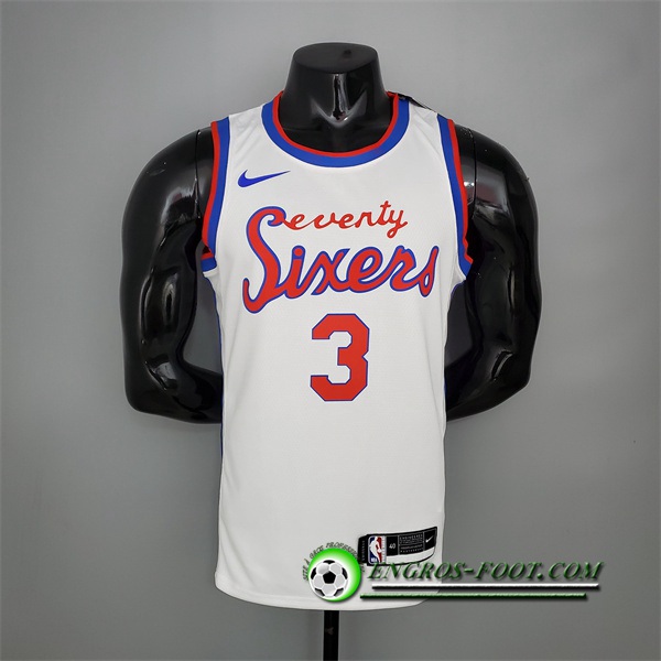 Maillot Philadelphia 76ers (Iverson #3) 2021 Blanc Retro limited