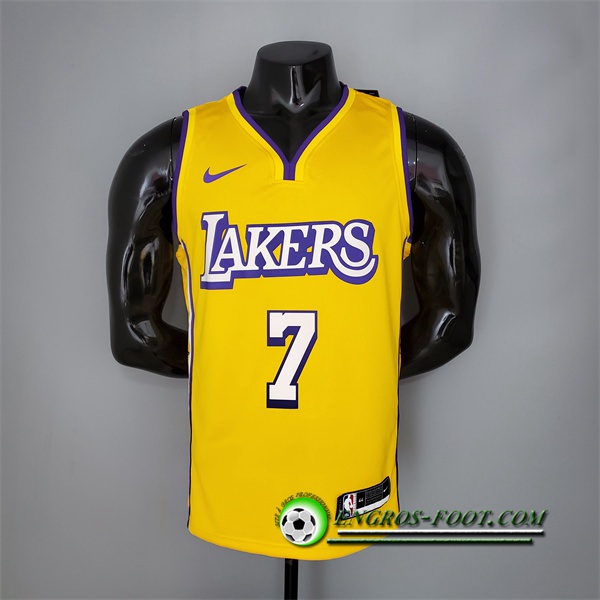 Maillot Los Angeles Lakers (Anthony #7) Jaune V-collerette City Edition