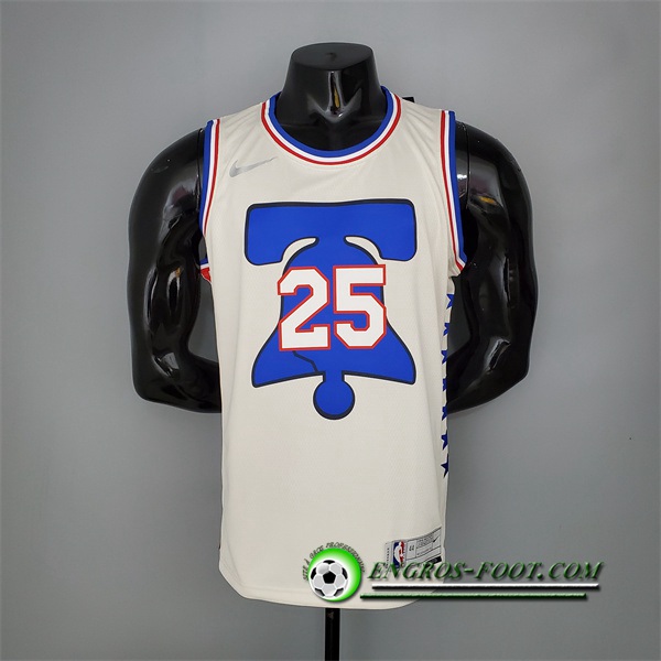 Maillot Philadelphia 76ers (Simmons #25) 2021 Beige Bonus Edition