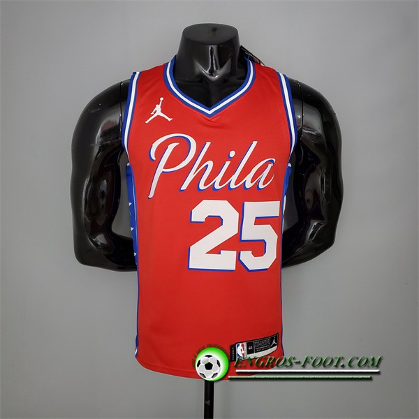 Maillot Philadelphia 76ers (Simmons #25) 2021 Rouge Jordan Themed