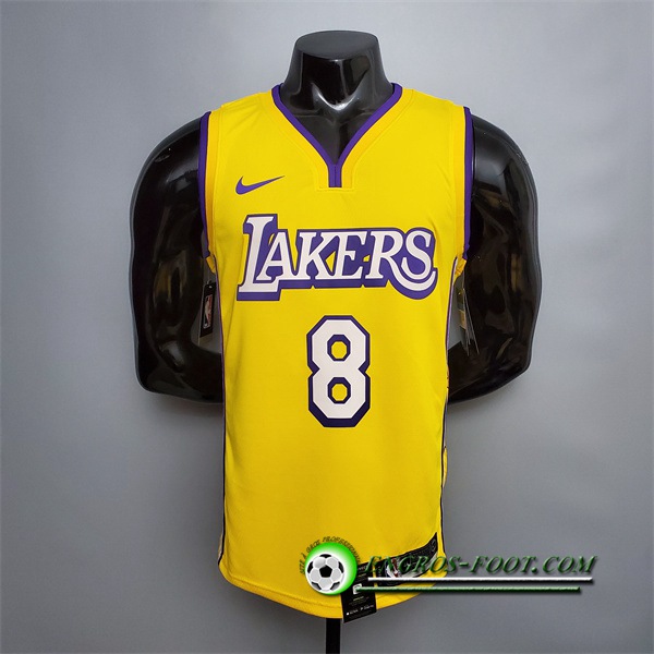 Maillot Los Angeles Lakers (Bryant #8) Jaune V-collerette City Edition