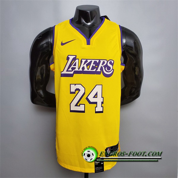 Maillot Los Angeles Lakers (Bryant #24) Jaune V-collerette City Edition