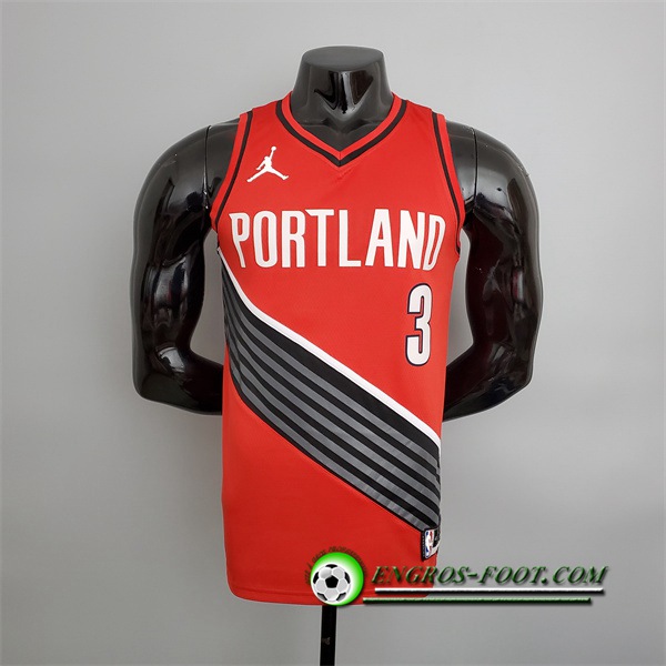 Maillot Portland Trail Blazers (McCollum #3) Rouge Jordan Style