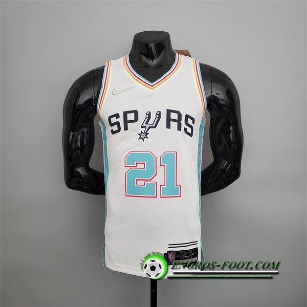 Maillot San Antonio Spurs (Duncan #21) 2022 Season Blanc City Edition