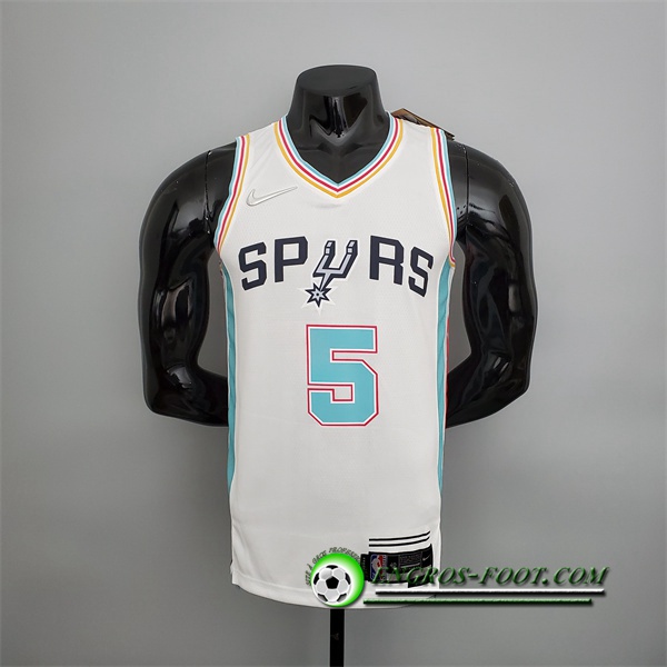 Maillot San Antonio Spurs (Murray #5) 2022 Season Blanc City Edition