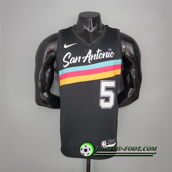 Nouveau Maillot San Antonio Spurs (Murray #5) Noir City Edition