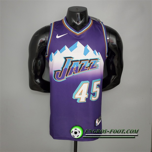 Maillot Utah Jazz (Mithcell #45) Retro Pourpre Snow Mountain Edition