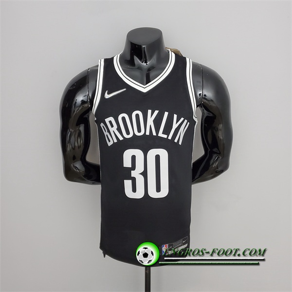 Maillot Brooklyn Nets (Curry #30) Noir 75th Anniversary