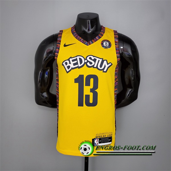 Maillot Brooklyn Nets (Harden #13) Jaune Commemorative Edition