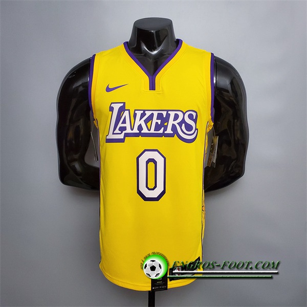 Maillot Los Angeles Lakers (Kuzma #0) Jaune V-collerette City Edition