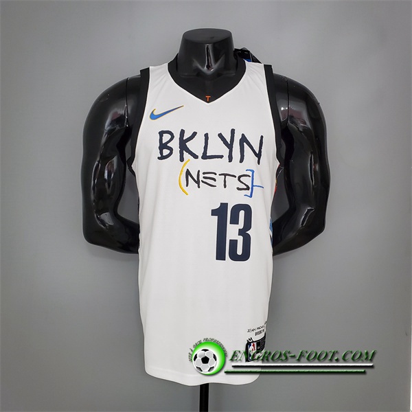 Maillot Brooklyn Nets (Harden #13) Blanc Graffiti