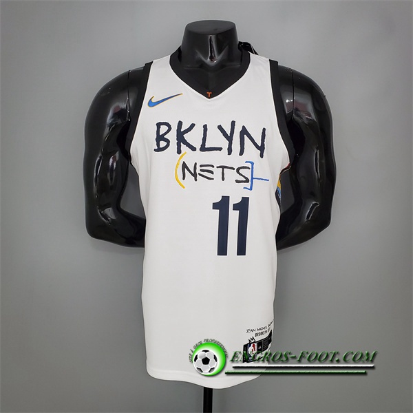 Maillot Brooklyn Nets (Irving #11) Blanc Graffiti