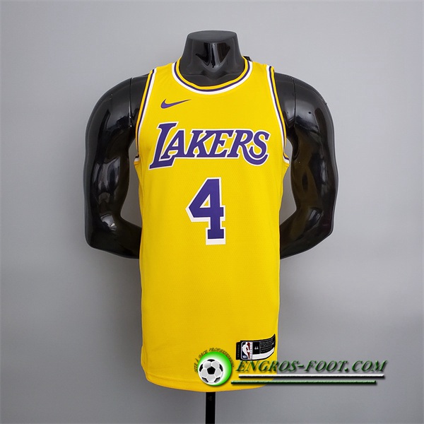 Maillot Los Angeles Lakers (Rondo #4) Jaune Encolure Ronde