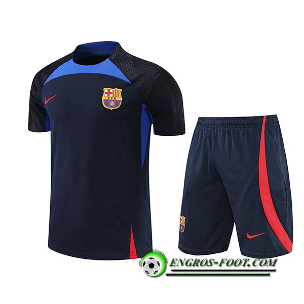 Ensemble Training T-Shirts + Shorts FC Barcelone Bleu Marin 2022/2023