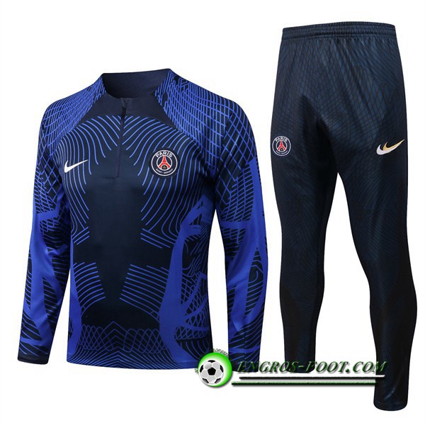 Ensemble Survetement de Foot PSG Pattern Bleu Marin 2022/2023