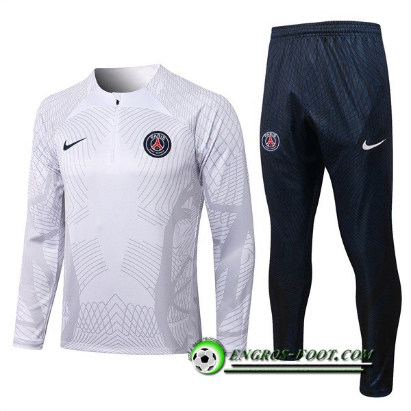 Ensemble Survetement de Foot PSG Pattern Blanc 2022/2023