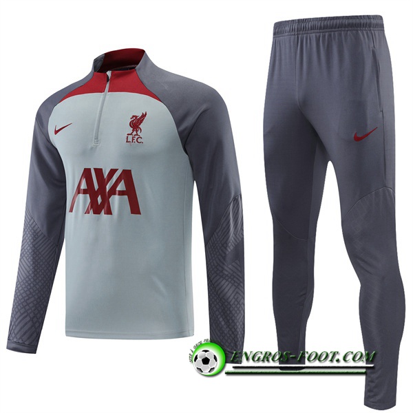 Ensemble Survetement de Foot FC Liverpool Gris 2022/2023