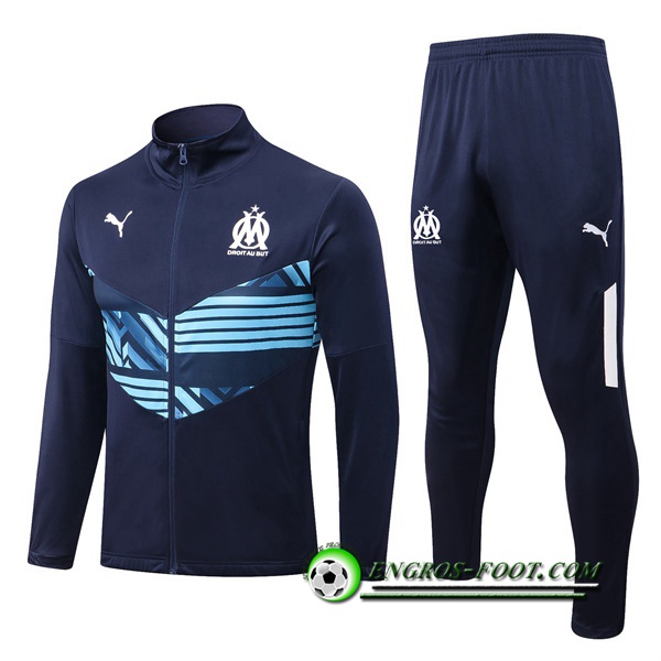 Ensemble Survetement de Foot - Veste Marseille Bleu Marin 2022/2023