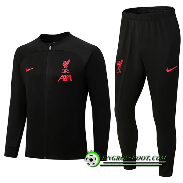 Ensemble Survetement de Foot - Veste FC Liverpool Noir 2022/2023