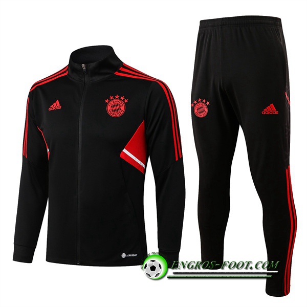 Ensemble Survetement de Foot - Veste Bayern Munich High Collar Noir 2022/2023