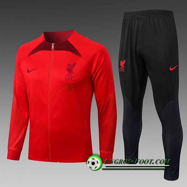 Ensemble Survetement de Foot FC Liverpool Enfant Rouge 2022/2023