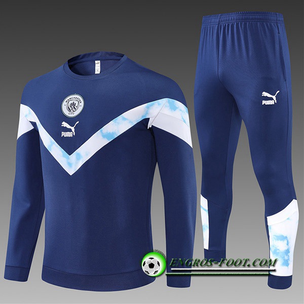 Ensemble Survetement de Foot Manchester City Enfant Bleu Marin 2022/2023