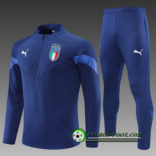 Ensemble Survetement de Foot Italie Enfant Bleu Marin 2022/2023